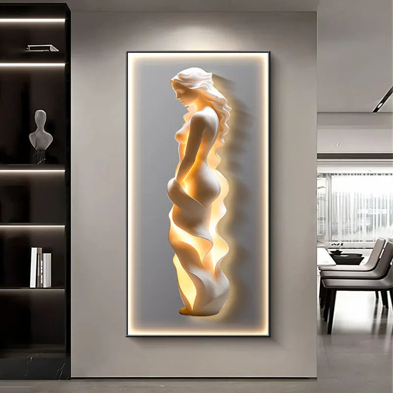 Modern Abstract LED Goddess Wall Artwork