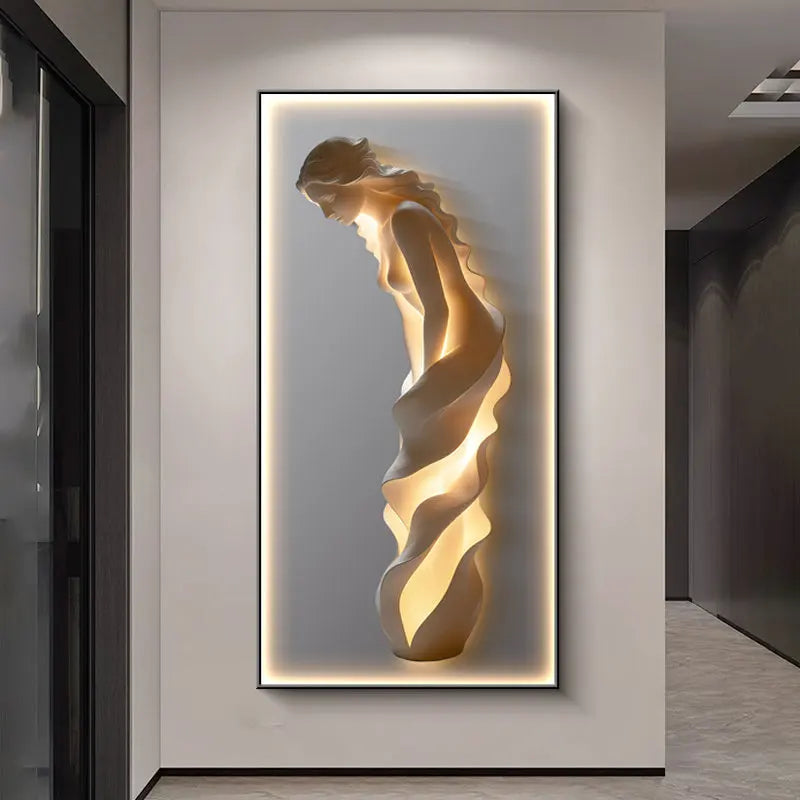 Modern Abstract LED Goddess Wall Artwork