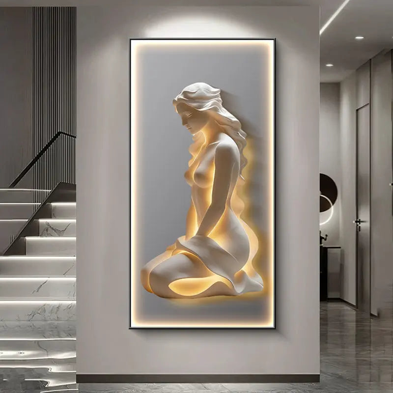 Modern Abstract LED Goddess Wall Artwork
