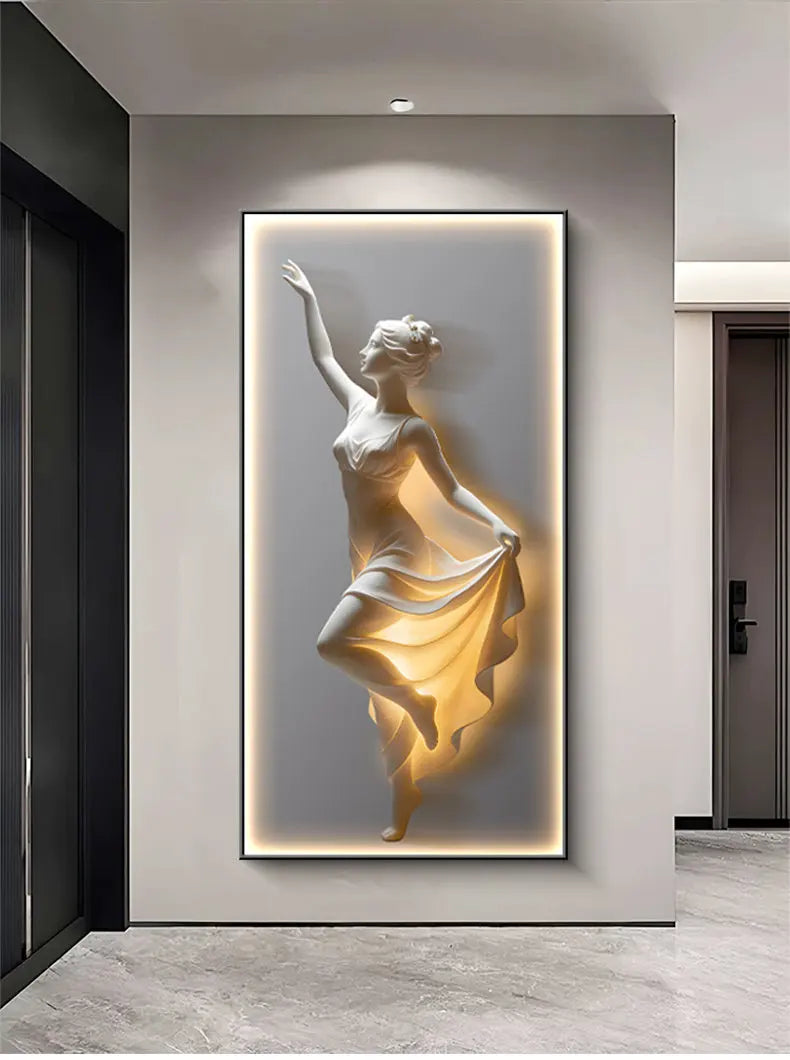 Modern Abstract LED Goddess Wall Artwork