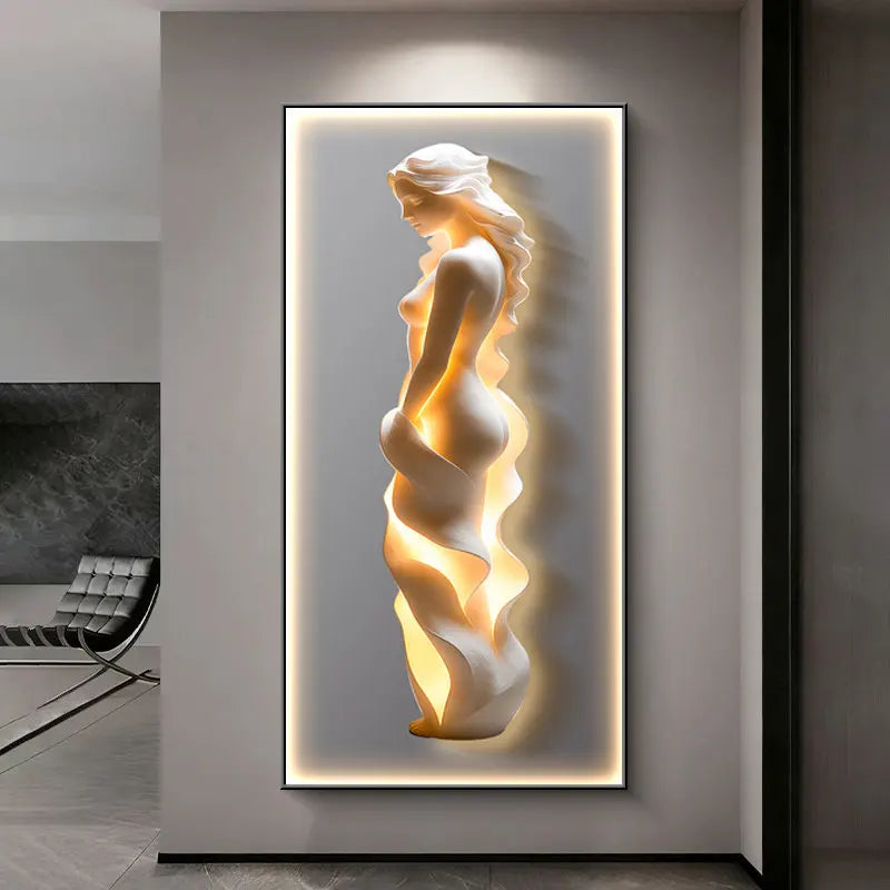 Modern Abstract LED Goddess Wall Artwork