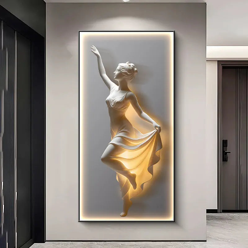 Modern Abstract LED Goddess Wall Artwork