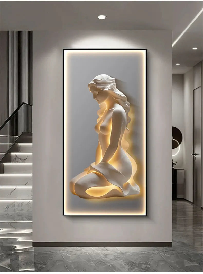Modern Abstract LED Goddess Wall Artwork